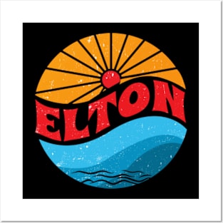 Graphic Lovely Elton Name Flowers Vintage Classic Styles Posters and Art